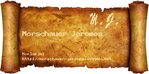 Morschauer Jeromos névjegykártya